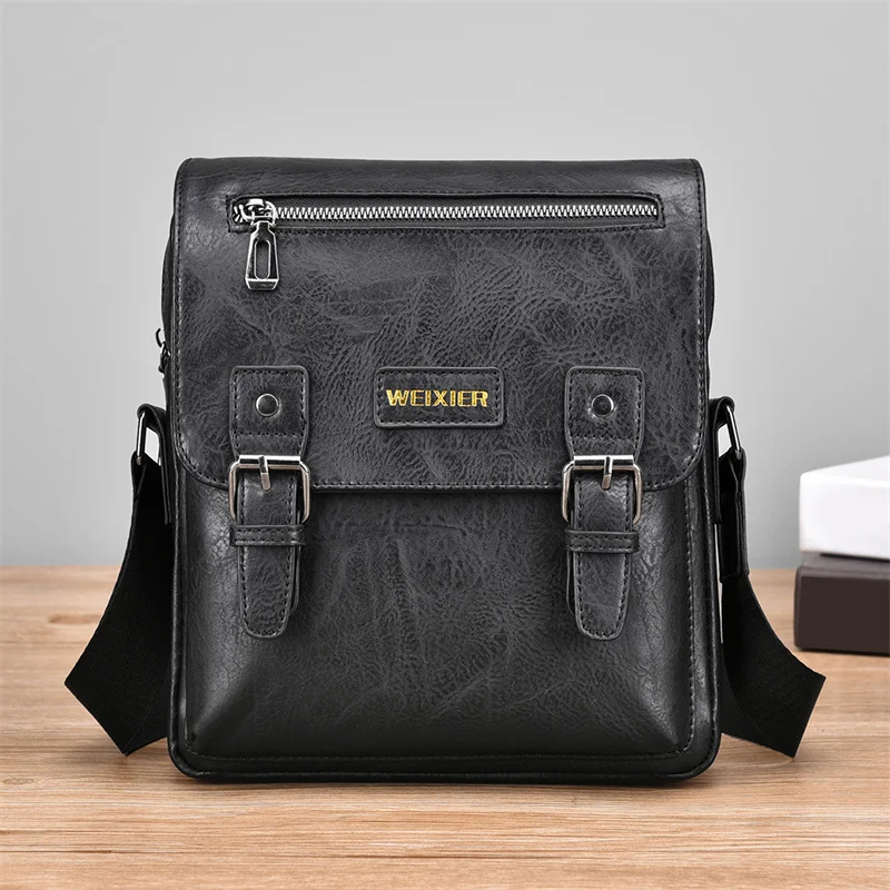 

Men PU Leather Shoulder Bag Men's Messenger Bags Crossbody Bag Leisure Large Capacity Work Handbags Business Crossbody Sling Bag