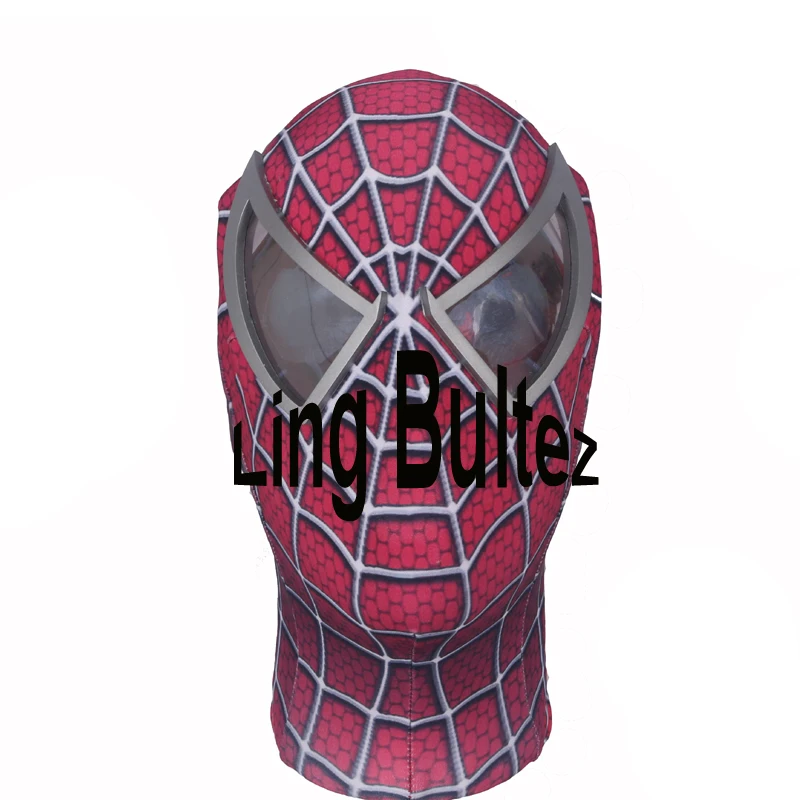 Ling Bultez High Quality Red Raimi Costume Spider Toby Cosplay Costume With  Relif Logo Mirror Lens