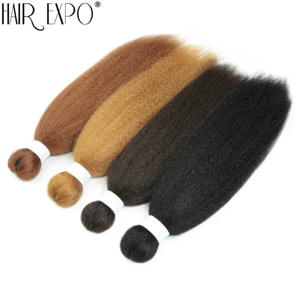 26" Vixen Hair Bundles Synthetic Yaki Straight Crochet Hair Extensions 100% Kanikaron Fiber Pre-stretched Braids Hair For Women 1