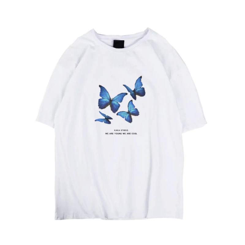 

Новинка 2023, футболка Y2k, женский белый топ с коротким рукавом, футболка с принтом бабочки, летние милые футболки с графическим принтом, женская футболка