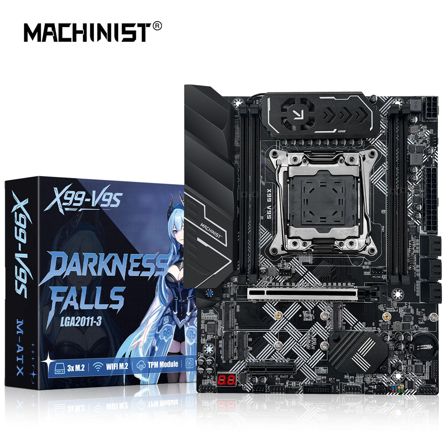 MACHINIST X99 V9S Motherboard LGA2011-3 Support Intel Xeon E5 2680 2690 2650 V4 CPU Processor DDR4 RAM M-ATX 3xNVME M.2 SATA3.0