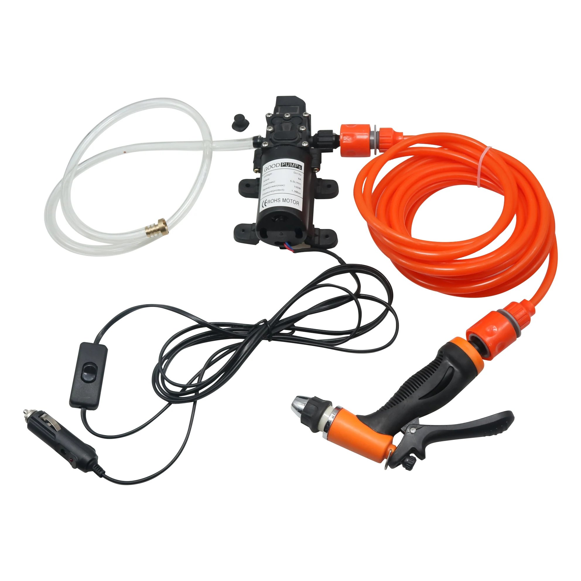 

10 Pcs/1 unit Car Washer 12v Water Pump High Pressure Car Washer Portable Self-priming Electric Car Washer