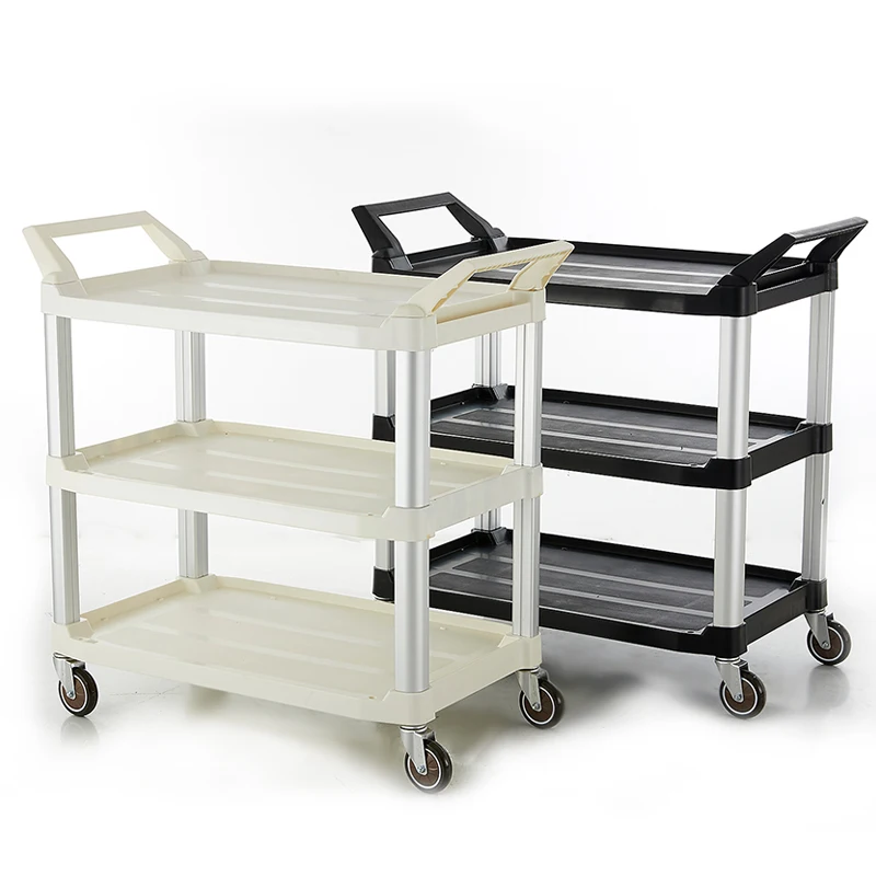 Hot Sale Factory prices Hotel Restaurant Kitchen Equipment 3 Tier Plastic Service Cart Food Trolley