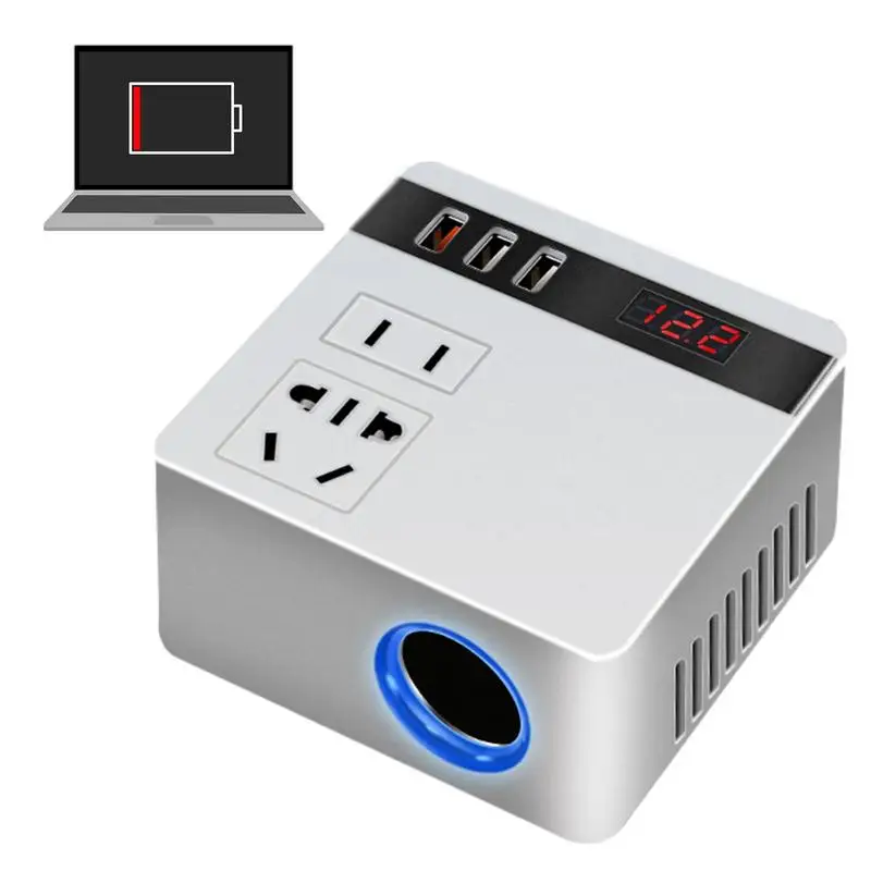 Car Plug In Adapter Outlet USB Ports Charger Quick Charging Electric Car Charger 150W Quick Charging For Travel Air Compressor