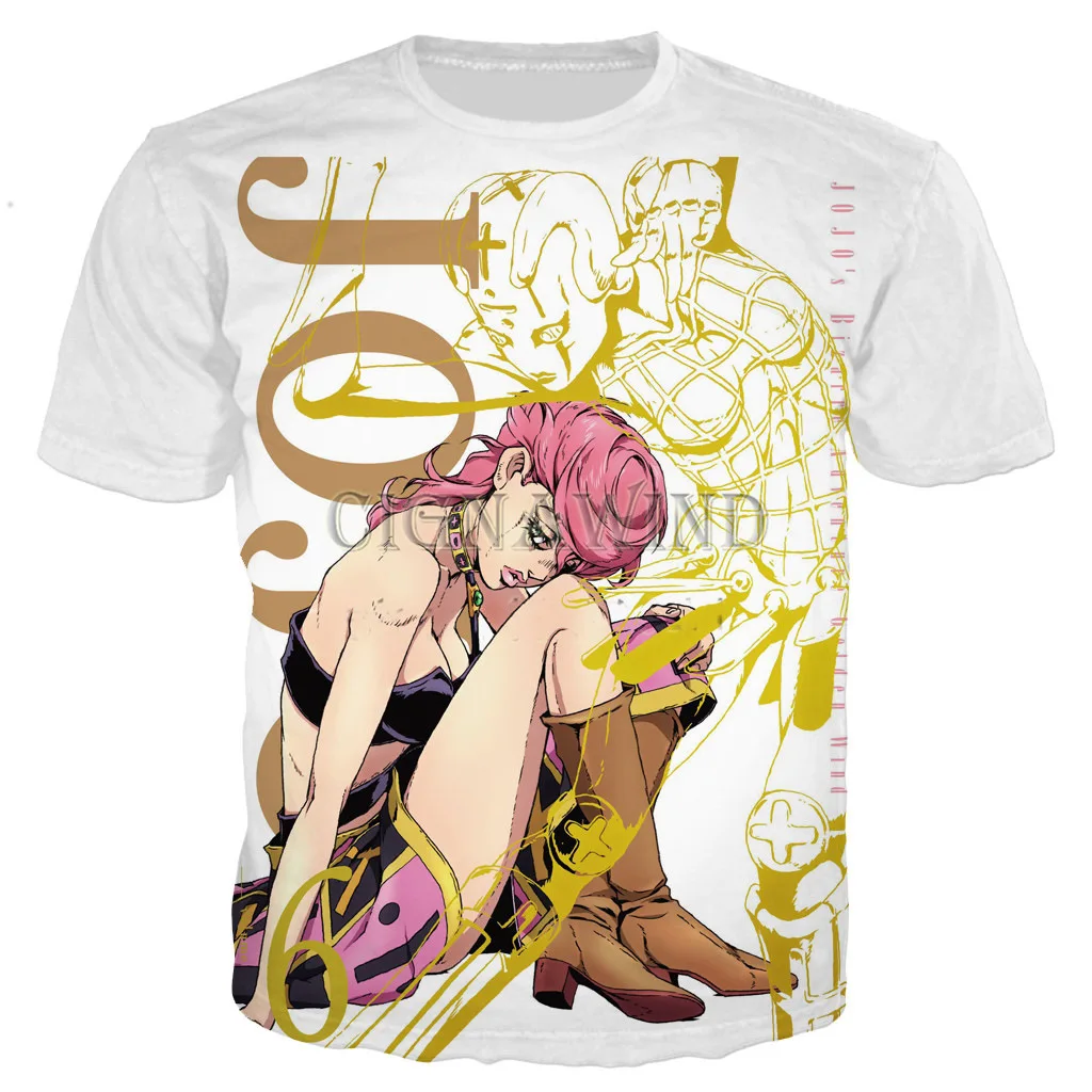 Anime JoJo's Bizarre Adventure 3d T Shirt Women Men Kawaii Harajuku Unisex Summer Short Sleeve Boys Girls Oversized T-shirts black t shirt T-Shirts