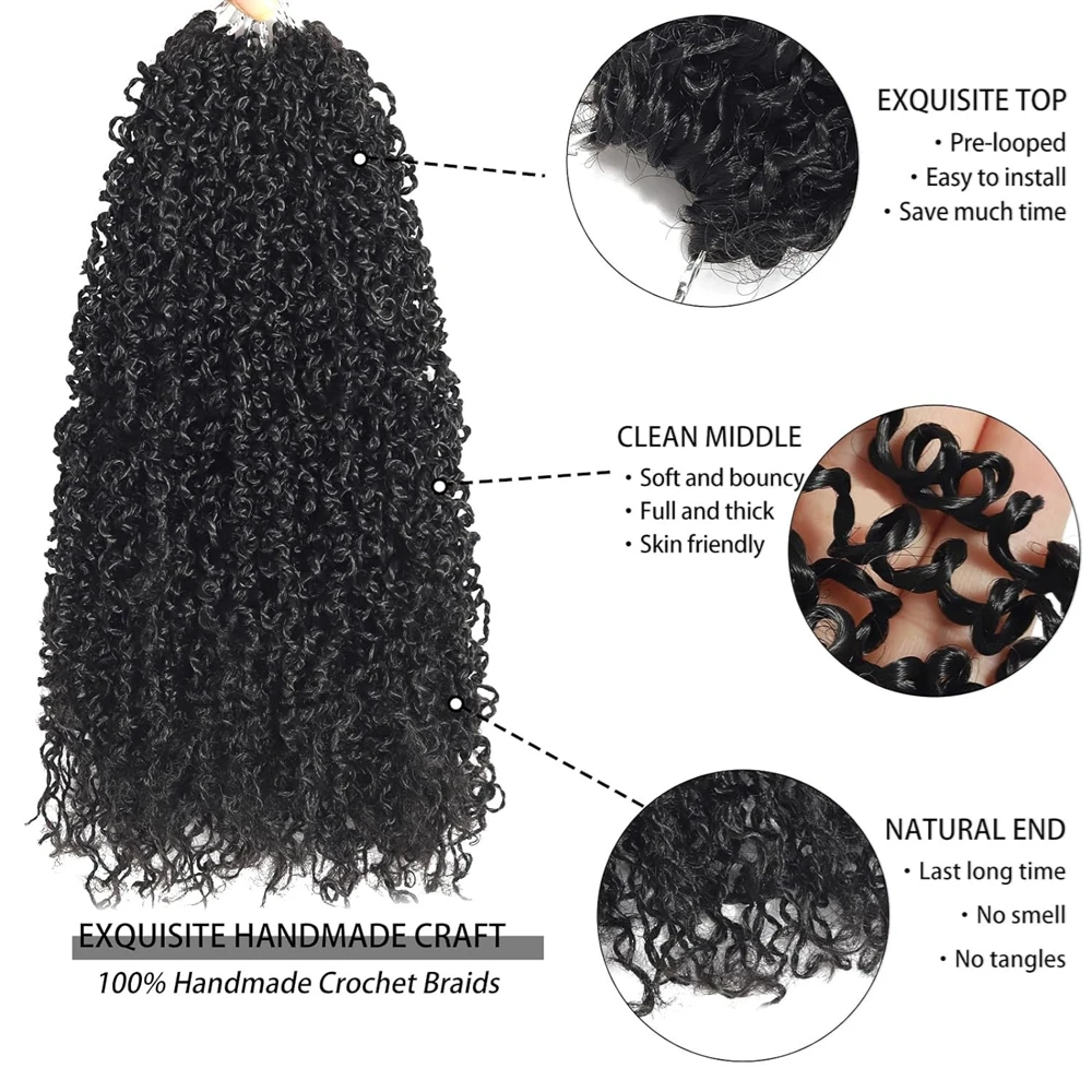 12 Inch Synthetic Yanky Twist Crochet Hair for Black Women Pre-looped Yankee Twist Hair Brown Spring Twist with  For Black Women
