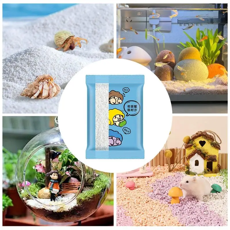 natural calcium sand Hermit Crab Sand Small and uniform particles White Fine Sand for small animal Fish Tank Natural Landscap