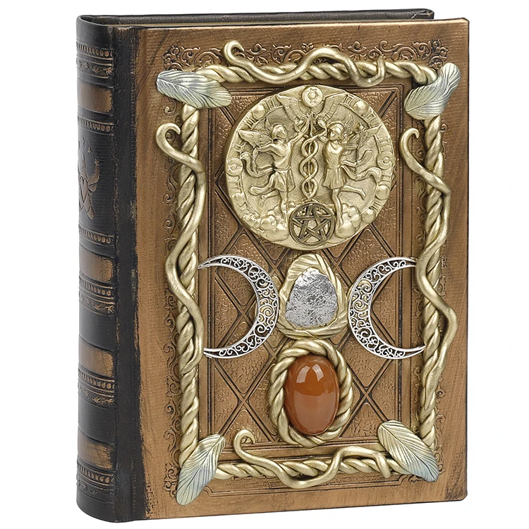 

Natural Meteorite PU Leather Cover Healing Paper Magic Drawing Notebook Reusable with 2 Bookmarks for Writing