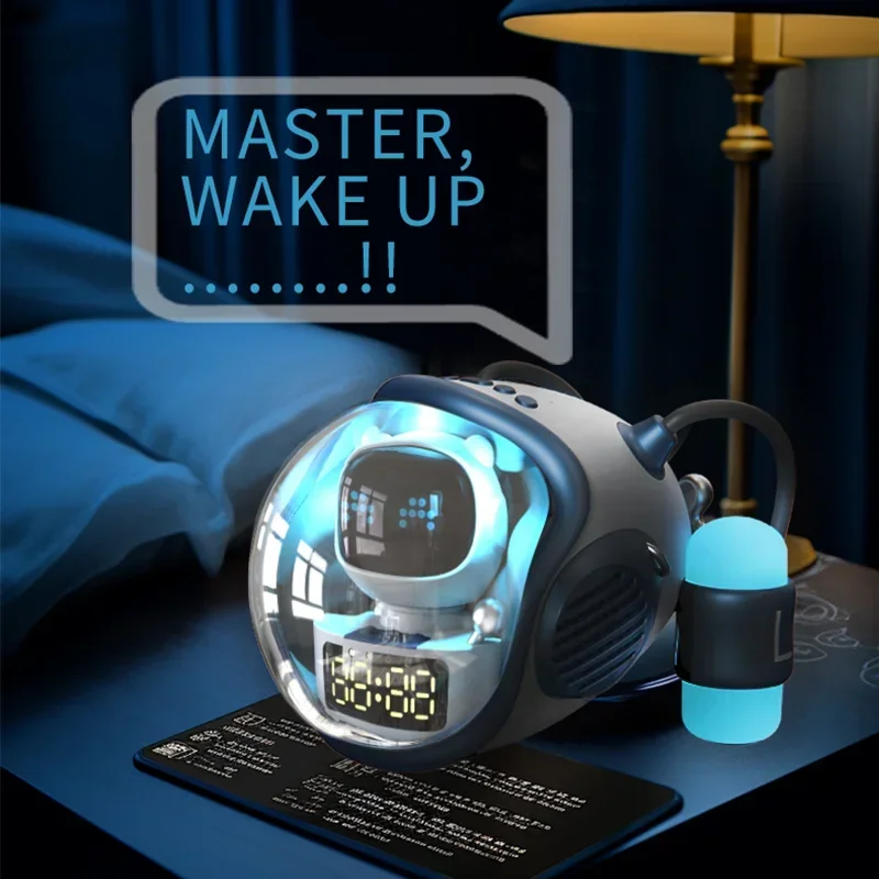 Astronaut Spaceship Wireless Bluetooth Speaker AI Interactive with RGB Light Alarm Clock Night Creative Gifts