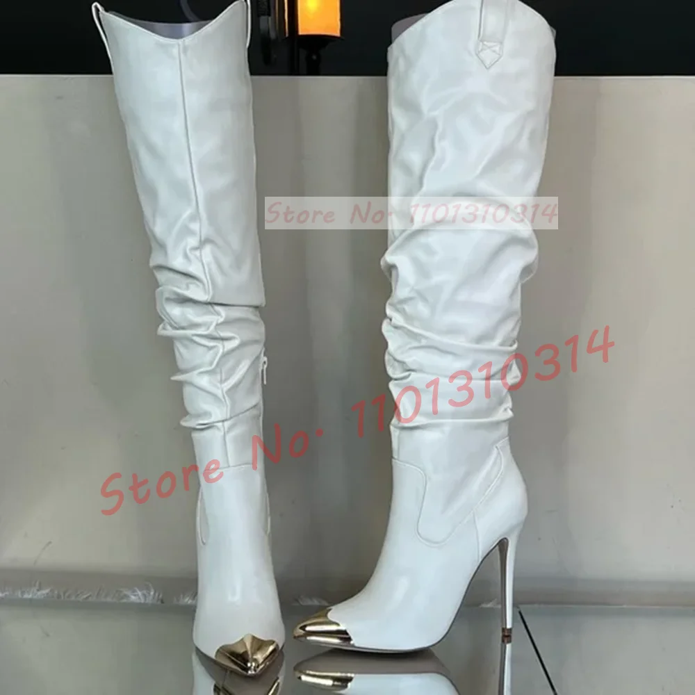 Botas De Plataforma Stiletto Para Mujer - Tacón Alto 15 Cm, Piel Sintética Barnizada, Cremallera Interior, Ideal Para Fiestas Y Looks Atrevidos