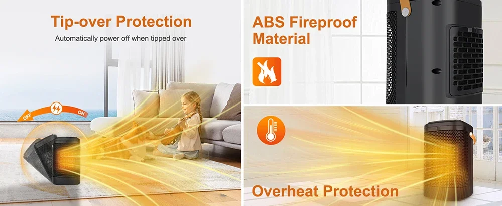 Description Picture 5 of itemWarm Air BlowerLow Noise 750W/1500W Ptc Portable Fan Heater Room Heater Small Space Electric Heater Fan With Remote Controlled