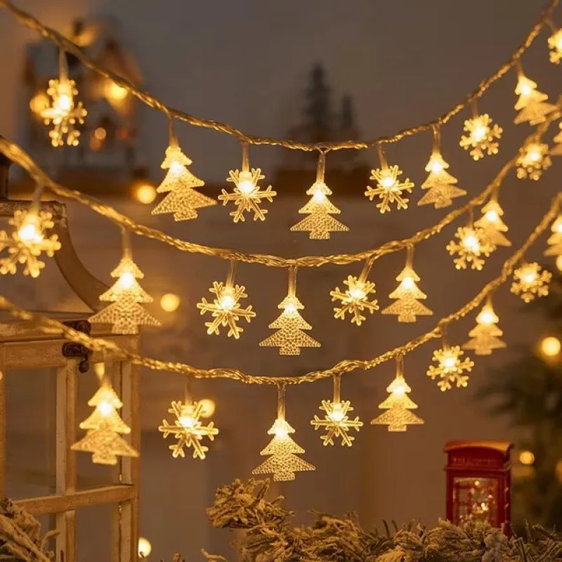thumbnail image 1 of 3M 2024 Decoración navideña para el hogar Luces navideñas Cadena de luces de copo de nieve Lámpara LED de hadas Año Nuevo 2025 Árbol Jardín Noel 6, 1 of 5