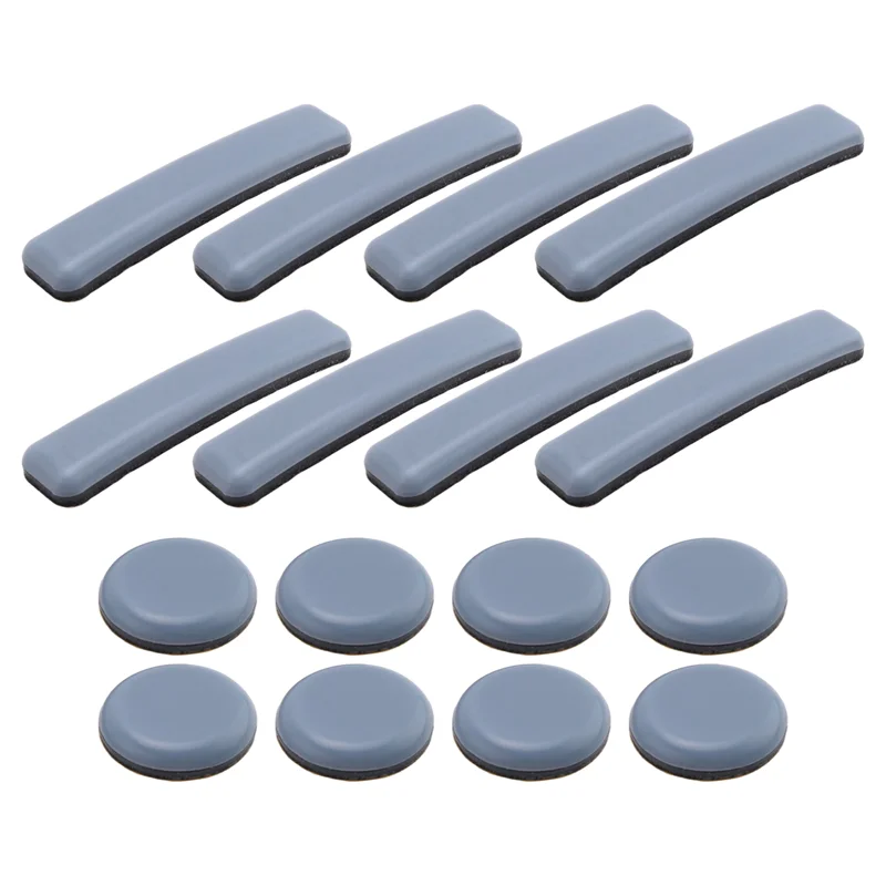 ABGR-16 Pcs 가구 글라이드 PTFE 슬라이더 자체 접착 가구 글라이드 세트 가구 용 라운드 스퀘어 Easy Movers
