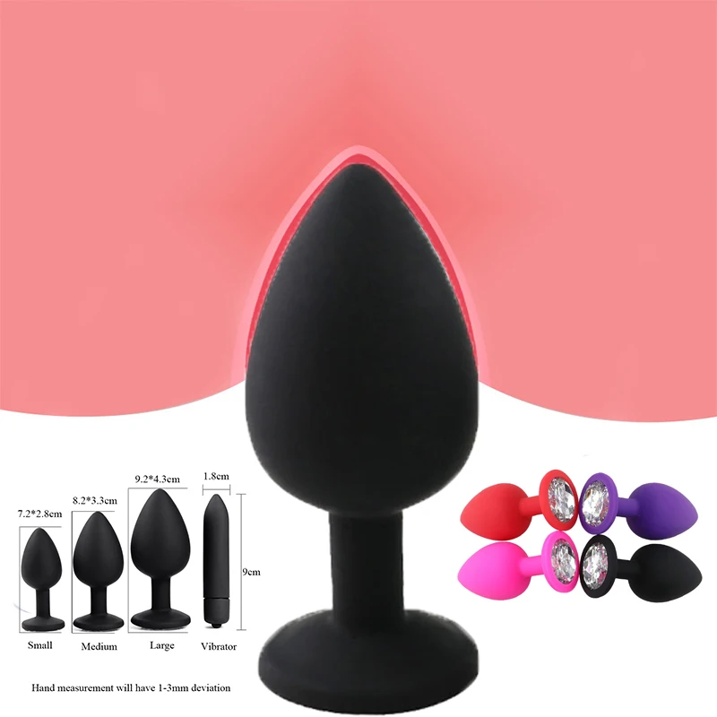S/M/Lsize Plug Anale In Silicone Nero Giocattoli Per Adulti Per Uomo/Donna Allenatore Anale Per Coppie Vibratore Giocattoli Del Sesso Plug Anale In Si
