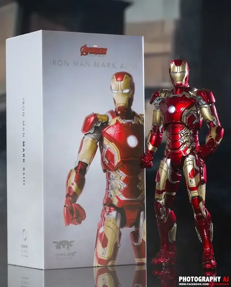 Originale Comicave Iron Man Oman 1/12 Mk38 Lega Di Metallo Mk40 Mk21 Mk25 Mk26 Mk33 Mk42 Mk43Led Marvel Legends Action Figure Toys