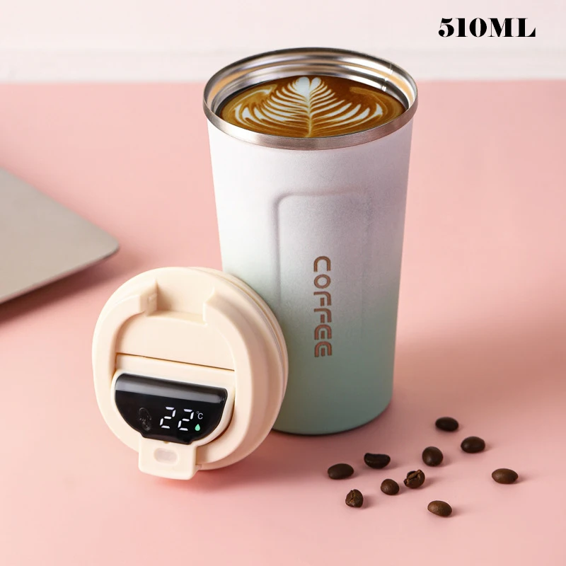 Coffee Thermos With Temperature Display,Leak-Proof Stainless Steel Coffee  Mugs,Smart Coffee Travel M…See more Coffee Thermos With Temperature