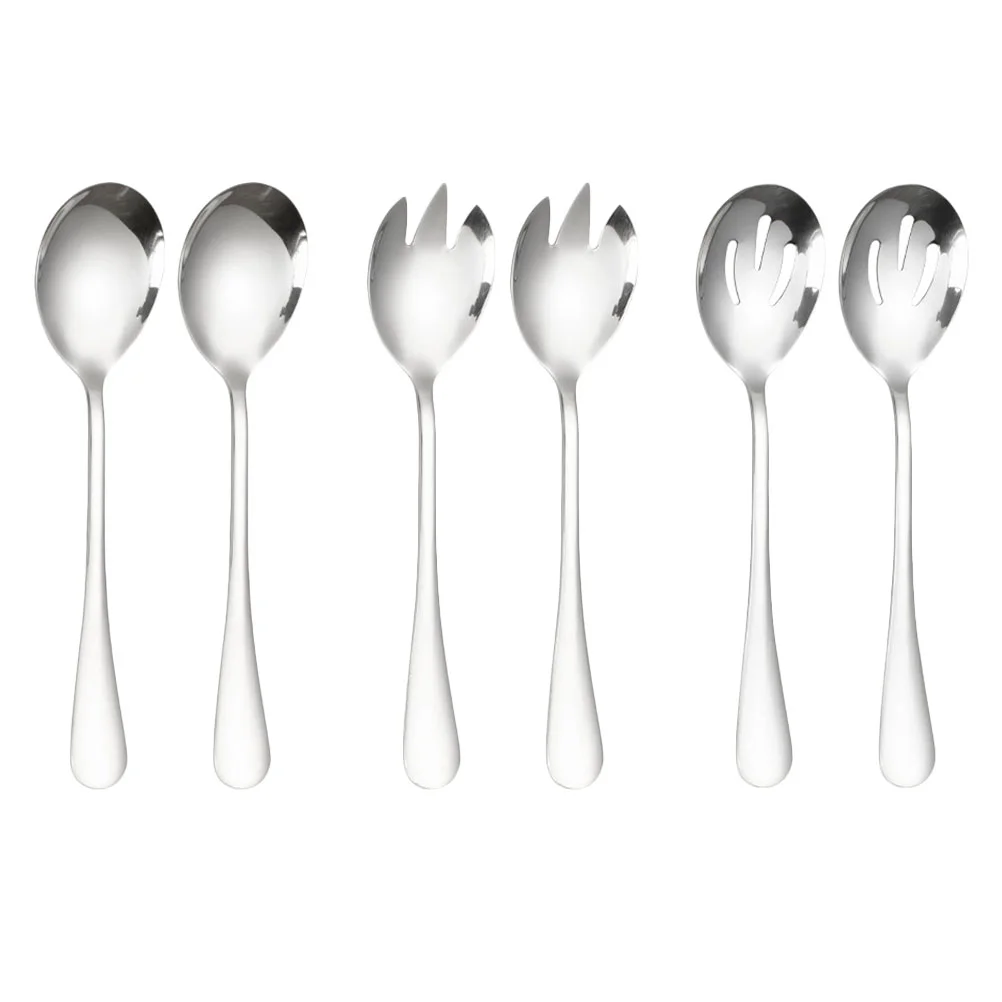 

Salad Spoon Western Flatware Ice Cream Fruit Food Serving Stainless Steel Tableware Fork Mini Spoons