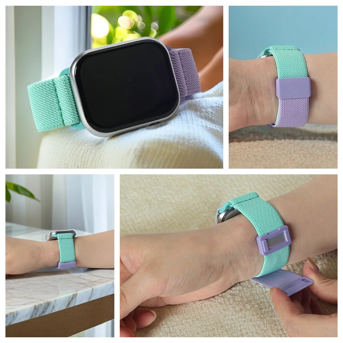 Colorful Magnetic Strap for Kids - Nylon Elastic Watch Band for Small Wrists