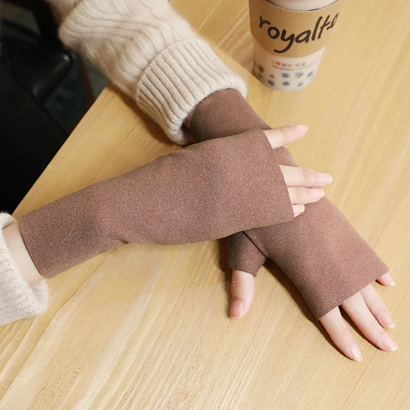 Guanti A Mezze Dita In Velluto E Cotone Elasticizzato – Unisex, Caldi E Compatibili Con Touch Screen