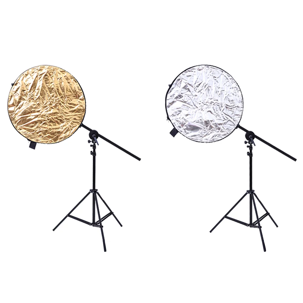 5-in-1 Photography Reflector 27x35" - Silver, Gold, White, Black, Translucent Panels | Collapsible With Handle & Adapter For Light Stands