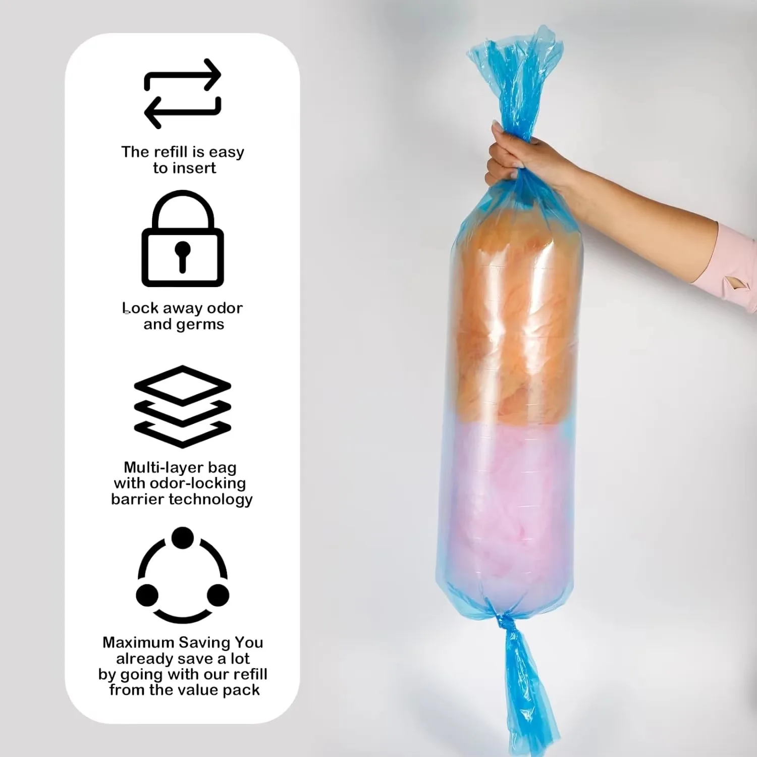 10PCS Diaper Pail Refill Bags for Sangenic Tommee Tippee for Genie for Angelcare for Munchkin
