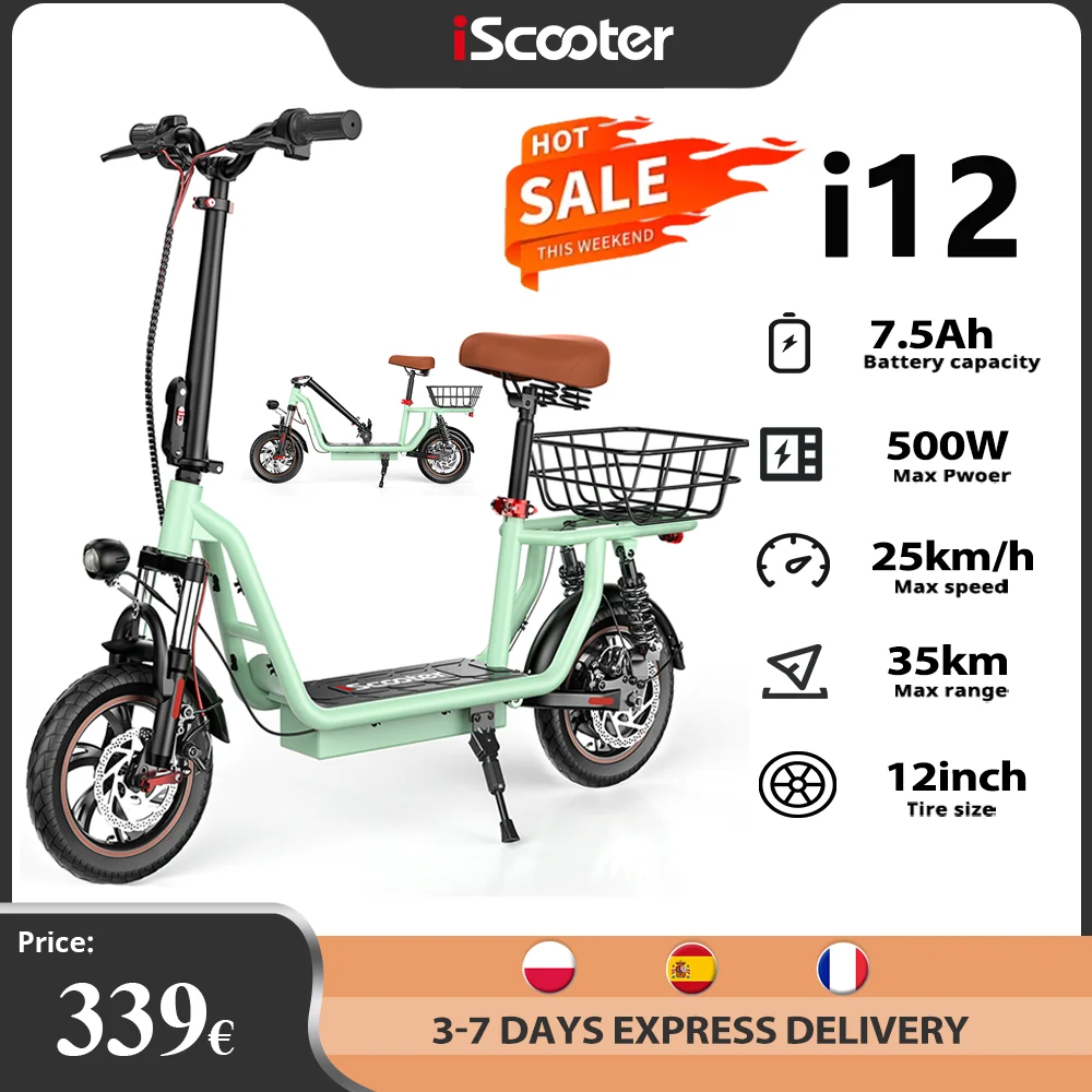 Trottinette Électrique 500W – Batterie 48V – Vitesse Max 40km/h – Roues 12 Pouces