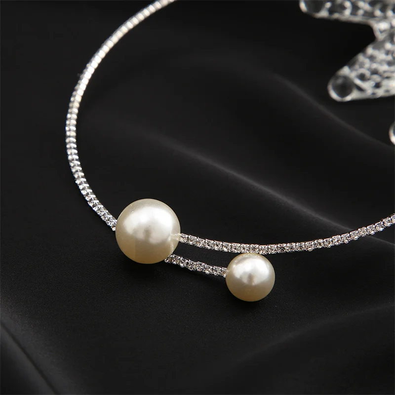 Pearl Choker Opening Necklace Clavicle 