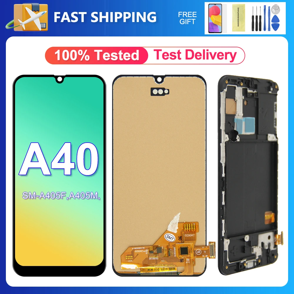 ЖК-дисплей A40 для Samsung 5,9 'для A405F, A405, A405FM, A405S, сенсорный экран, дигитайзер в сборе, замена