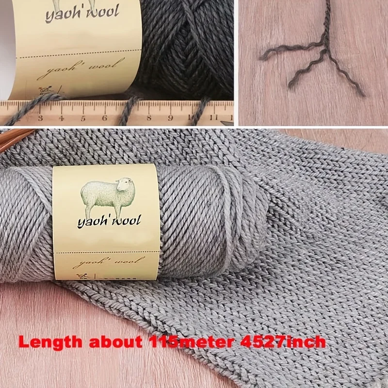 1Pc 100g 50% Wool Yarn hand knitting 50% acrylic Crochet Yarn  Knit sweater Cardigan Blanket line hat shawl thread 115m 4527inch 3