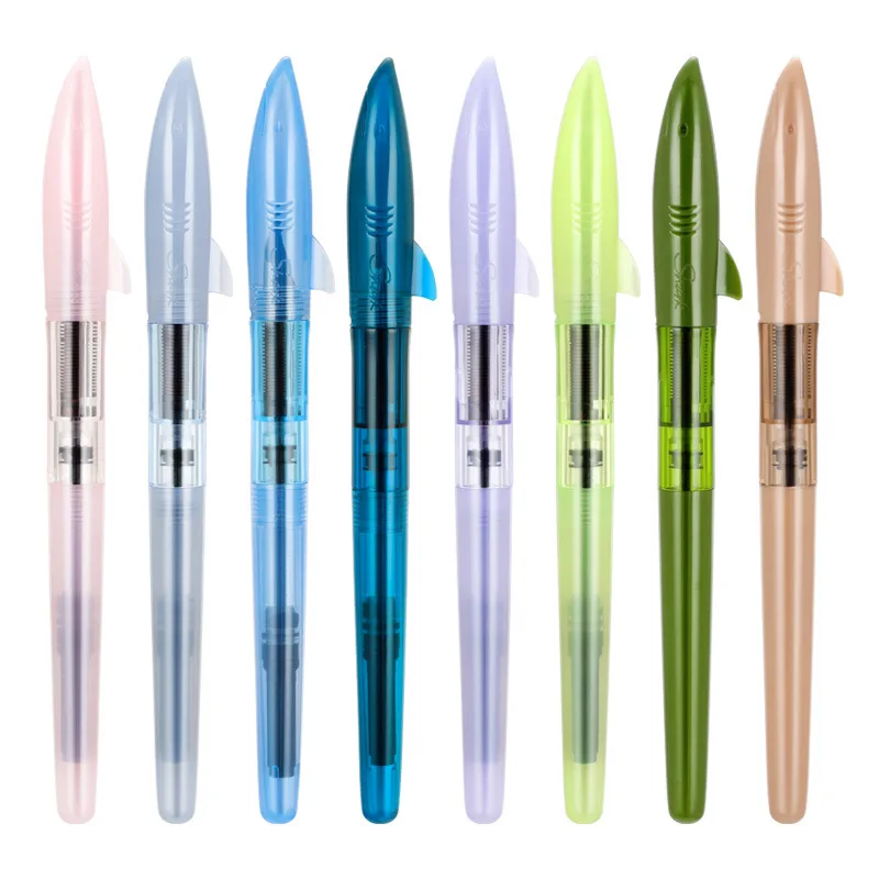 Jinhao Shark Fountain Pen Transparent Color Barrel Stainless Fine Nib for Writing Office School F7522 3