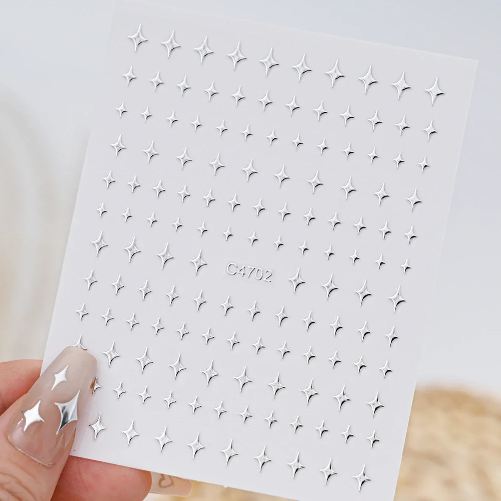 Metallic 3D Star Nail Art Stickers