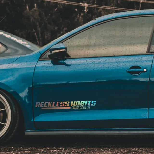 Reckless Habits Car Windshield Decals Car Fender Side Door Decor Stickers Vinyl Accessories