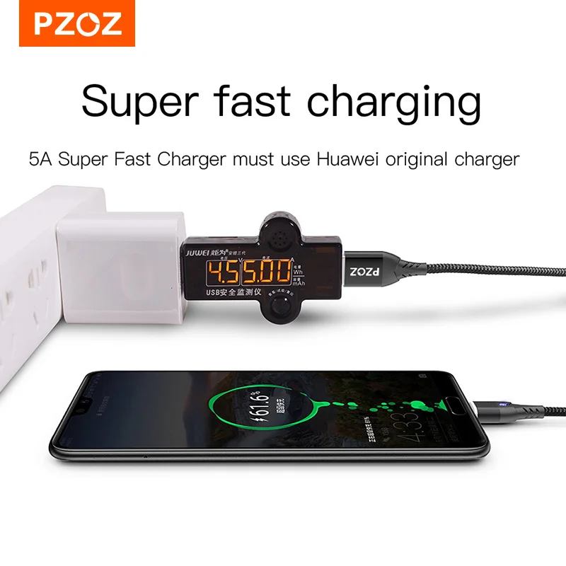 รูปสินค้า สายชาร์จแม่เหล็ก Type-C 5A ชาร์จเร็วสำหรับ iPhone Huawei Xiaomi
