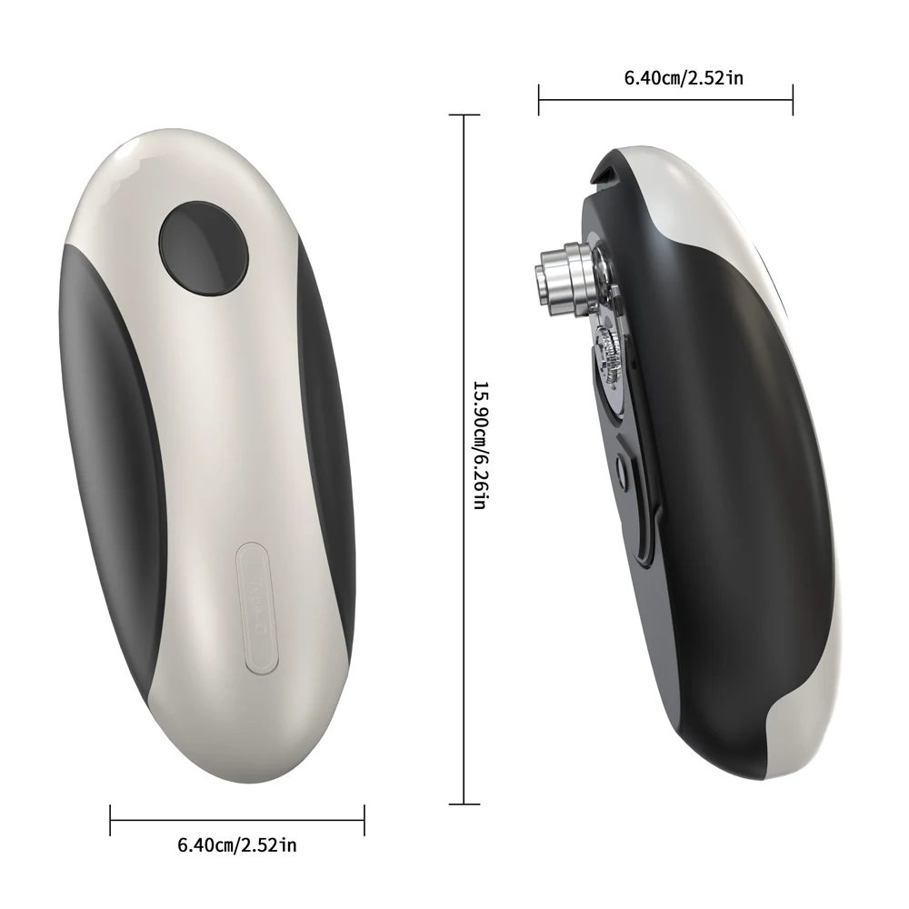 Compact Rechargeable Automatic Electric Can and Jar Opener - One Touch Portable Kitchen Tool