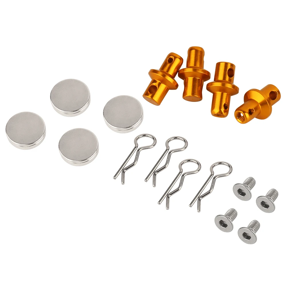 4Pcs Magnetic Stealth Corpo Invisibile Post Mount Contact Shell Column + Clips 1/10 Axial Scx10 Pro Rc Drift Car Upgrade Part