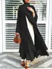 Mode mousseline de soie Abaya Kimono dubaï musulman Cardigan Abayas femmes Robe décontractée femme Islam vêtements avec ceinture