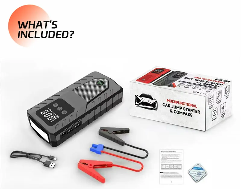 12V 6000mAh Car Emergency Jump Starter Portable Power Bank Battery Booster Large