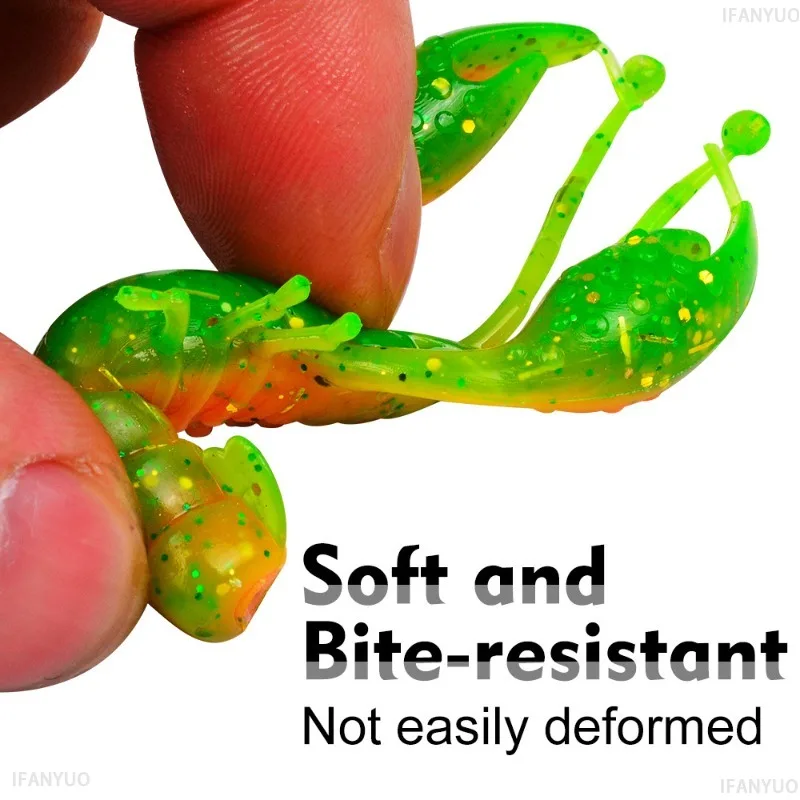 7.62CM Floating Shrimp Soft Fishing Lure 5G Crawfish Bait Bass Perch Ned Rig