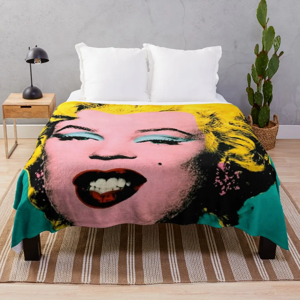 Andy Warhol Turchese Marilyn Coperta Da Tiro Per Divano Coperta Personalizzata Coperta Da Picnic