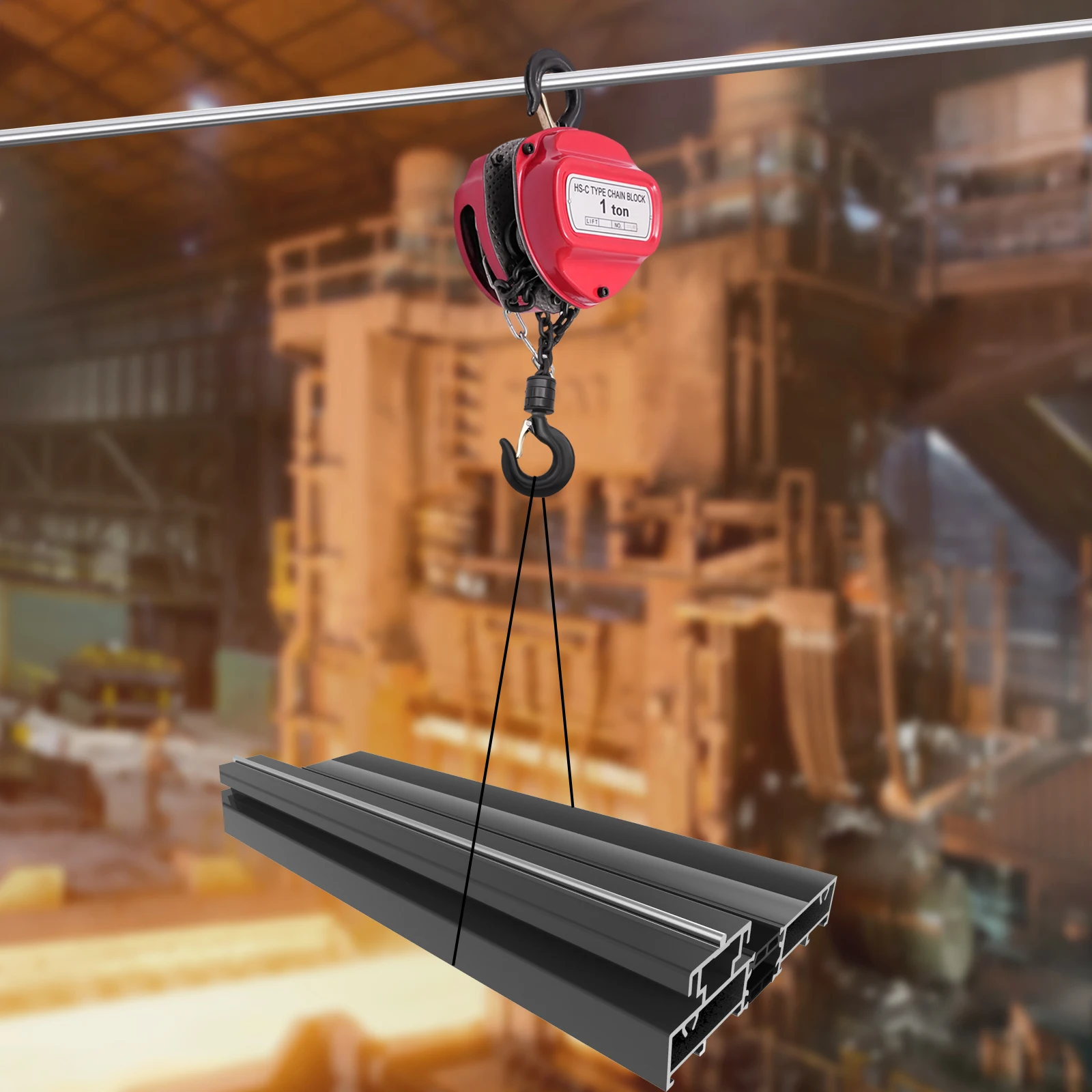 Manueller Kettenzug 4M 1T G80 Manganstahl Manueller Handlift Stahlkettenblockzug – Detail 2