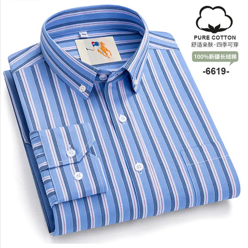 

7XL 8XL Men's long sleeve Shirt Spring Summer Oxford spun 100% cotton casual High quality no-iron plaid extra large size fashion