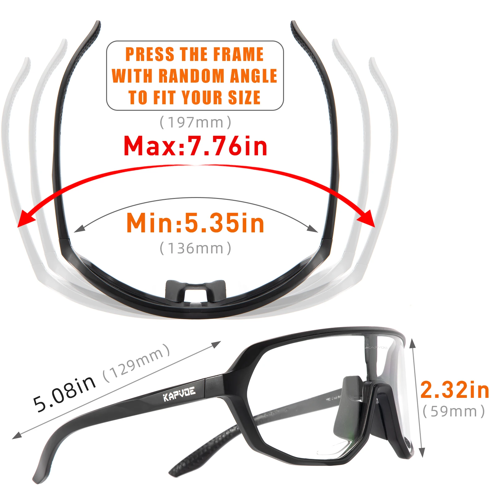 KAPVOE 야외 도로 변색 자전거 사이클링 안경 남성용 스포츠 사이클링 UV400 선글라스 여성 MTB 운전 자전거 고글