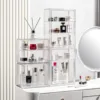 Clear Storage Case, Dustproof Wall Storage Box, Cosmetic Skincare Containers, Cosmetic Display Cases, Layered Makeup Organizer 2