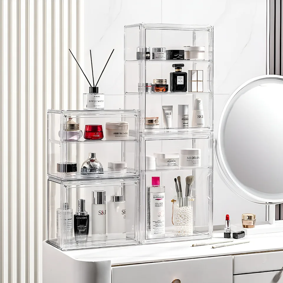 Clear Dustproof Wall Storage Box for Cosmetics