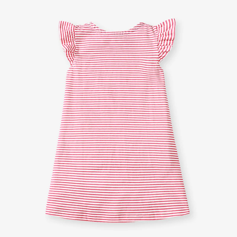 Kids Clothes Children's Clothing Baby Girls 2025 Summer Striped Cotton Cartoon Dogs Dresses Holiday Gifts