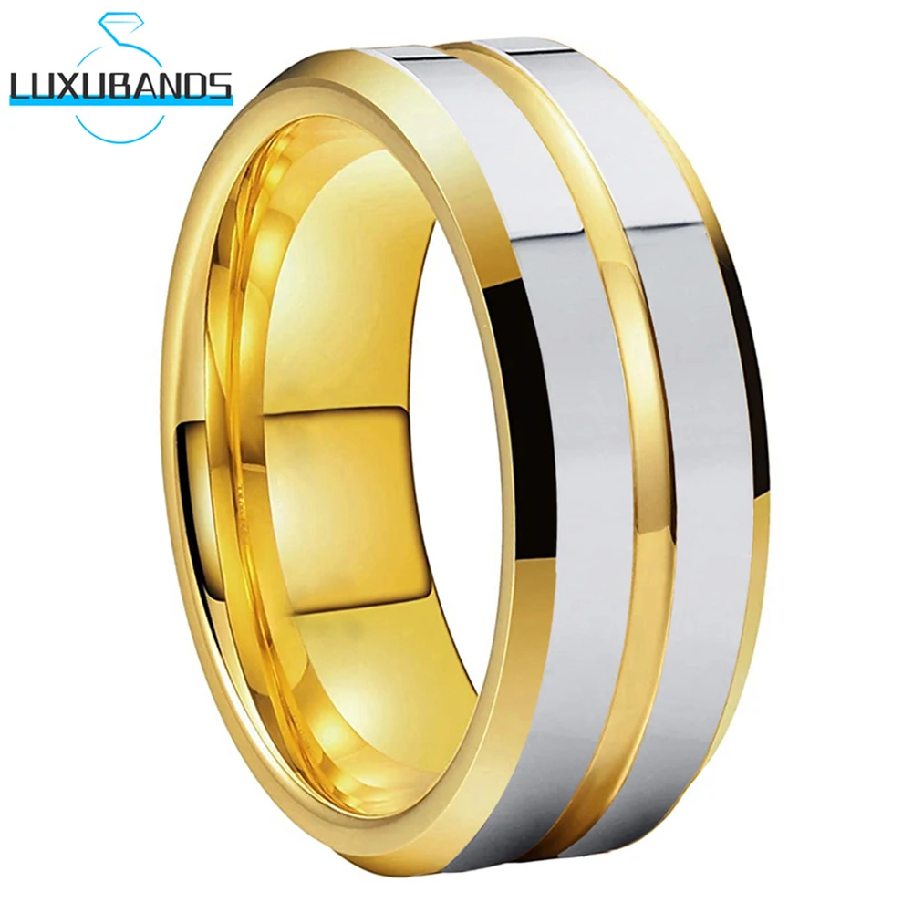 

Мужское кольцо из вольфрама с рифлеными краями, 8 мм, 6 мм