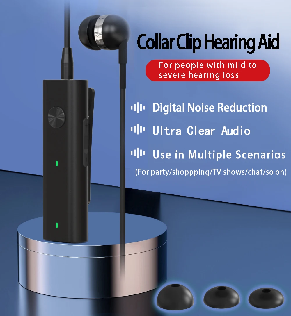 Hmnaga Noise Reduction Sound Amplifier for Elderly Rechargeable Adjustable Hearing Aid for Seniors Suppress Howling Easy Operate sound amplifier hearing aid