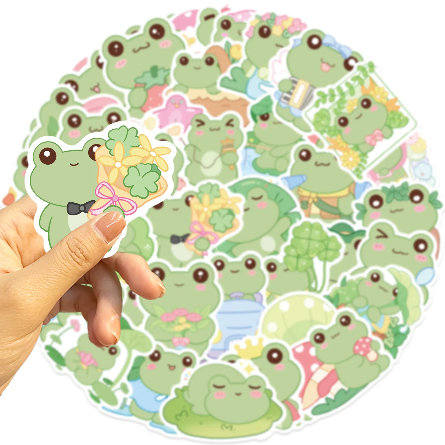 50 Adesivi Kawaii Rana - Stickers Creativi Per Laptop, Telefono, Valigie, Bambini