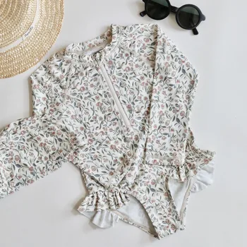 1-7 anni neonato neonato bambina costume da bagno floreale fenicottero fragola stampa costumi da bagno costume da bagno beachwear 1