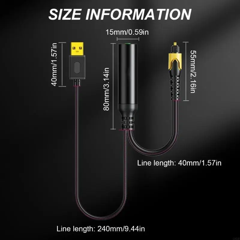 USB to SPDIF Optical Sound Adapter with 3.5mm Audio Port